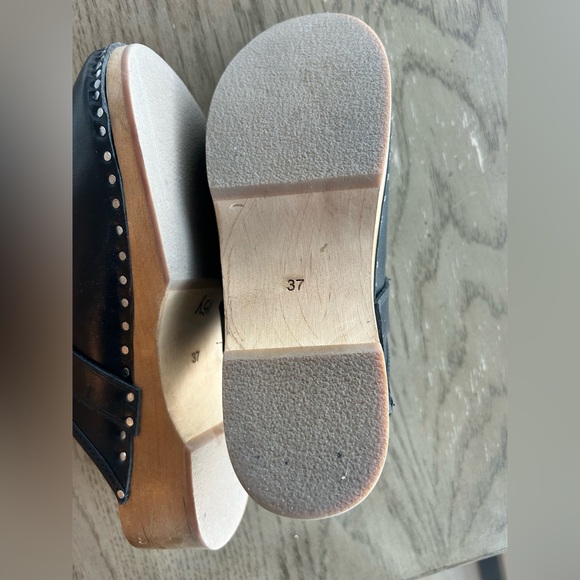 Isabel Marant Thalie Black Leather Clogs Size 37 - Picture 6 of 7